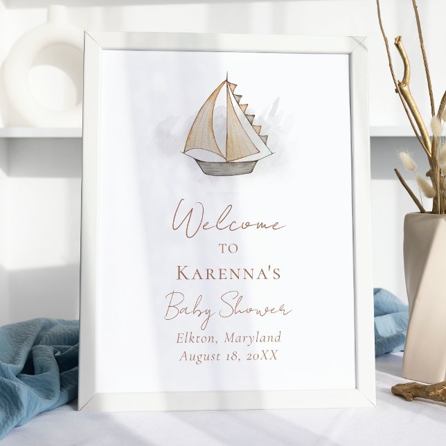 Póster Bienvenidos a Baby Shower en Nautical Adventure Wh (Subido por el creador)