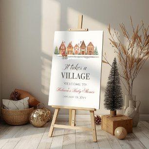 Póster Bienvenidos a Baby Shower en Rustic Village Houses