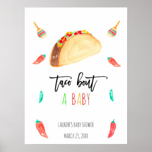 Póster Bienvenidos A Baby Shower En Taco Moderno Bout A B