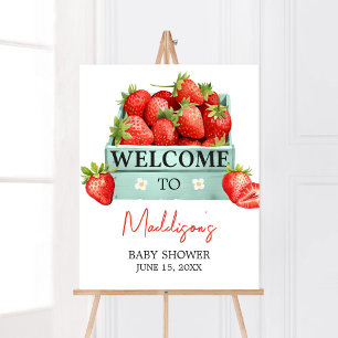 Póster Bienvenidos a Baby Shower en verano de Strawberry