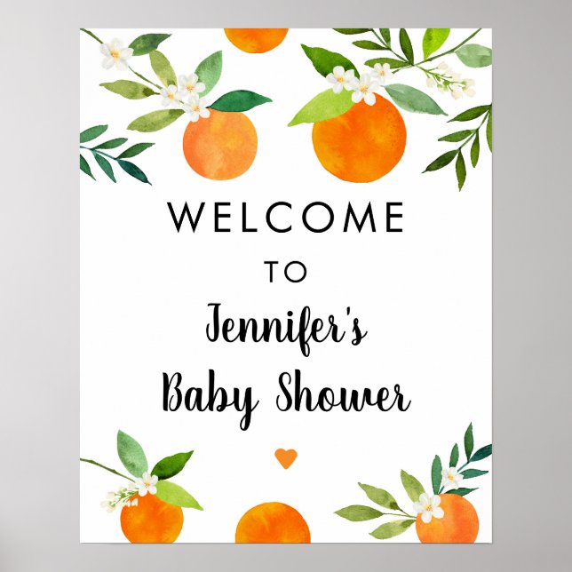 Póster Bienvenidos a Baby Shower Little Cutie Greeneratio (Frente)