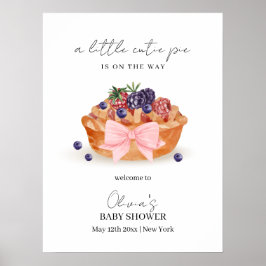 Póster Bienvenidos a Baby Shower Little Cutie Pie Berry B