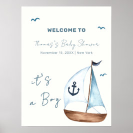 Póster Bienvenidos a Baby Shower Mínimo Ancla de Navegaci