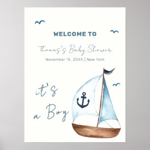 Póster Bienvenidos a Baby Shower Mínimo Ancla de Navegaci
