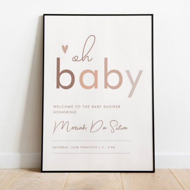Póster Bienvenidos a Baby Shower moderno y neutral en rel (Subido por el creador)