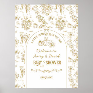 Póster Bienvenidos a Baby Shower Neutral Floral de calaba