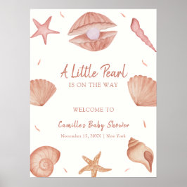 Póster Bienvenidos a Baby Shower Neutral Ocean Seashell P