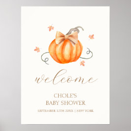 Póster Bienvenidos a Baby Shower PEQUEÑO Bow Fall