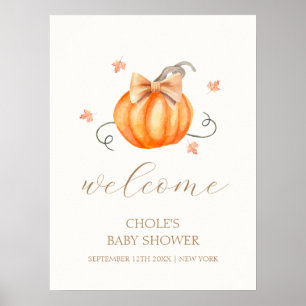 Póster Bienvenidos a Baby Shower PEQUEÑO Bow Fall