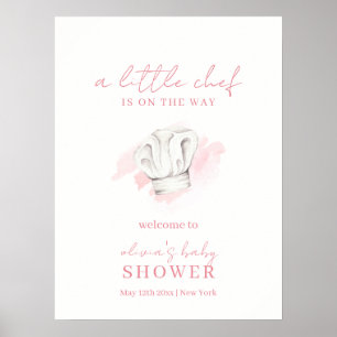 Póster Bienvenidos a Baby Shower, Pequeño Chef Simple Y M