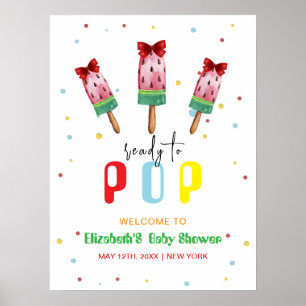 Póster Bienvenidos a Baby Shower Pop Colorido Ice Cream R