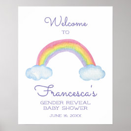 Póster Bienvenidos a Baby Shower por el género arcoiris c