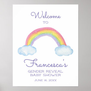 Póster Bienvenidos a Baby Shower por el género arcoiris c