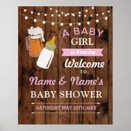 Póster Bienvenidos a Baby Shower Poster Rótulo Cerveza de
