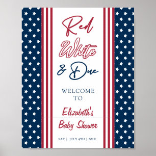 Póster Bienvenidos a Baby Shower Red White y Due el 4 de 