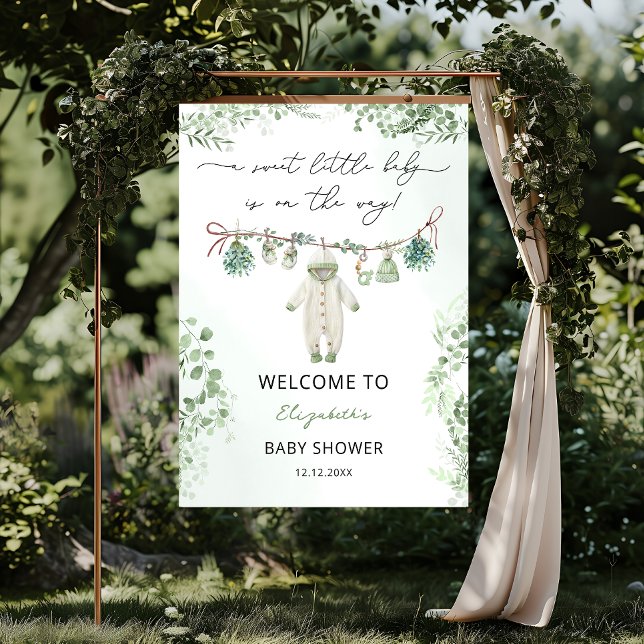 Póster Bienvenidos a Baby Shower, ropa de bebé dulce (Subido por el creador)