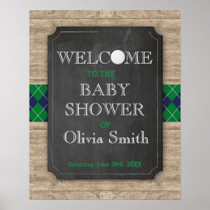 Póster Bienvenidos a Baby Shower Rótulo Poster Golf