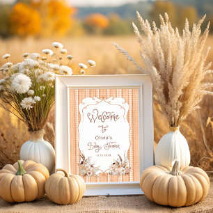 Póster Bienvenidos a Baby Shower Ruske Pumpkin Fall