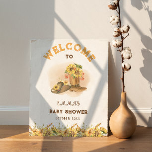 Póster Bienvenidos a Baby Shower Rustic Boho Wild Western