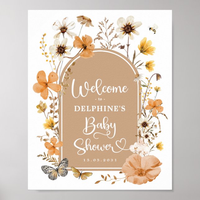 Póster Bienvenidos a Baby Shower Rustic Fall (Frente)