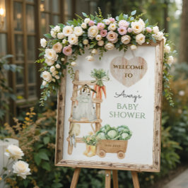 Póster Bienvenidos a Baby Shower Rústico de la granja
