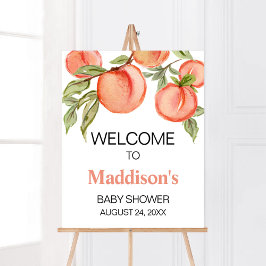 Póster Bienvenidos a Baby Shower Sweet Little Peach
