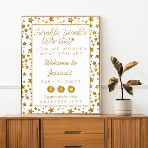 Póster Bienvenidos a Baby Shower Twink, Little Star