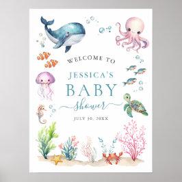 Póster Bienvenidos A Baby Shower Under Sea