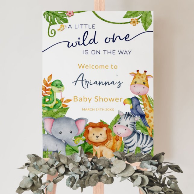 Póster Bienvenidos a Baby Shower Wild One on the Way Zoo  (Subido por el creador)