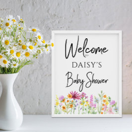 Póster Bienvenidos a Baby Shower Wildflower Meadow