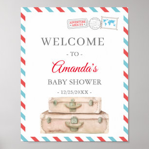Póster Bienvenidos a Baby Shower World Travel Adventure N