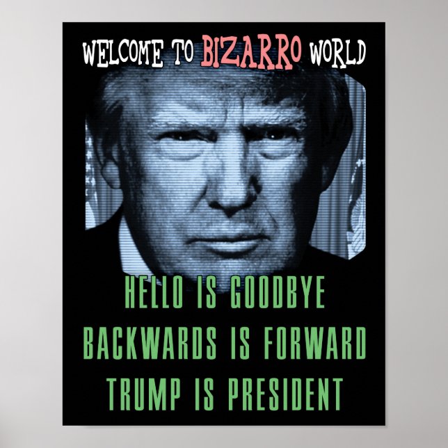 Póster Bienvenidos a Bizarro World - Anti Presidente Trum (Frente)