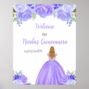 Póster Bienvenidos a Blonde Hair Princess Purple Quincean