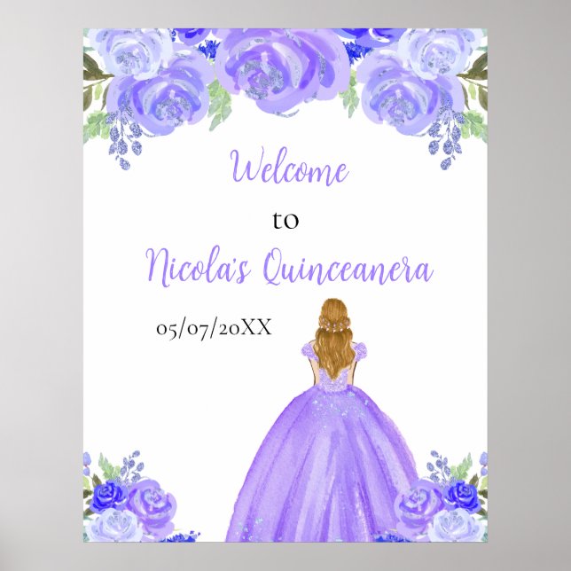 Póster Bienvenidos a Blonde Hair Princess Purple Quincean (Frente)