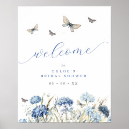 Póster Bienvenidos a Blue Florent & Butterflies Bridal Sh