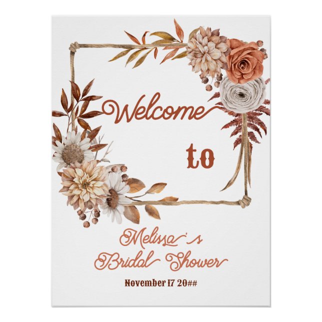 Póster Bienvenidos a Boho Fall in Love Floral Bridal Show (Anverso)