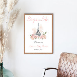 Póster Bienvenidos a Bonjour Bebe Parisian Floral en Baby