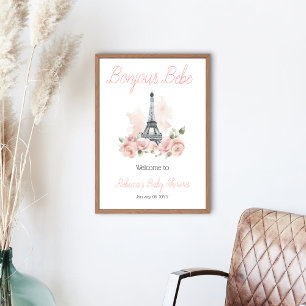 Póster Bienvenidos a Bonjour Bebe Parisian Floral en Baby