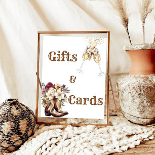 Póster Bienvenidos a Boots & Bubbly Boho western Bridal S