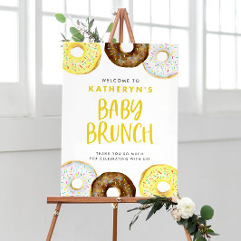 Póster Bienvenidos a Brunch con chocolate amarillo y amar