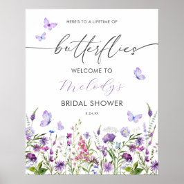 Póster Bienvenidos a Butfly Wildflower Bridal Shower