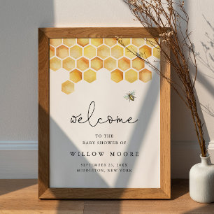Póster Bienvenidos a CALLA Honey Bee Baby Shower