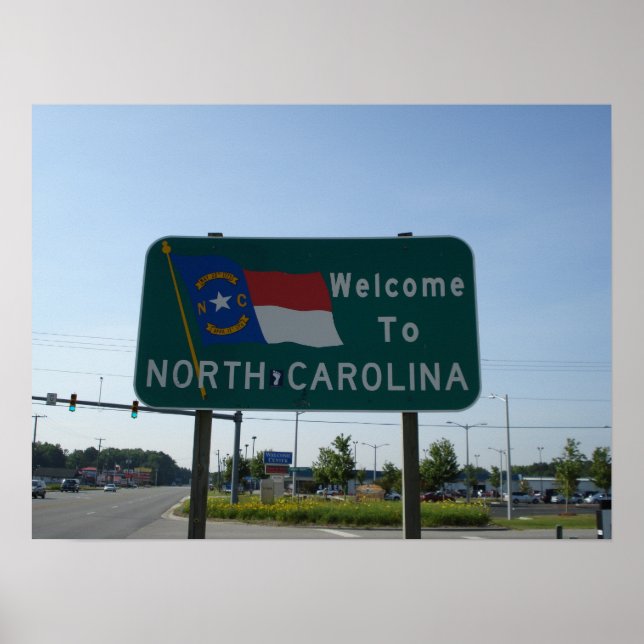 Póster Bienvenidos a Carolina del Norte (Frente)