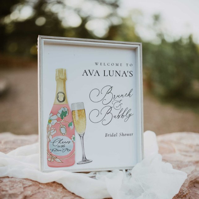 Póster Bienvenidos a Champán Brunch y Bubbly Bridal Showe (Subido por el creador)