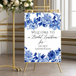 Póster Bienvenidos a Chinoiserie Blue White Bridal Lunche