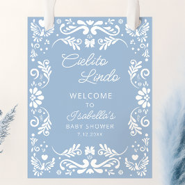 Póster Bienvenidos a Cielito Lindo Mexico Blue Baby Showe