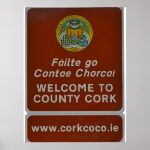 Póster Bienvenidos a County Cork, Irlanda