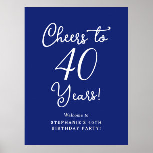 Póster Bienvenidos a cumpleaños de 40 años con la bienven