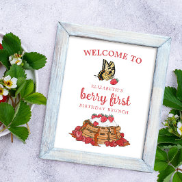 Póster Bienvenidos a cumpleaños de Strawberry Waffles Ber