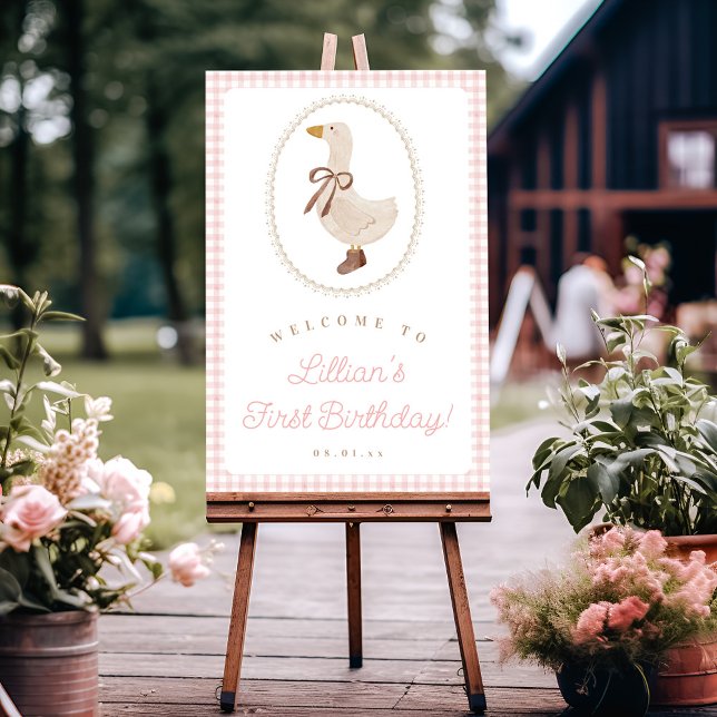 Póster Bienvenidos a cumpleaños del Chica Pink Gingham de (Subido por el creador)